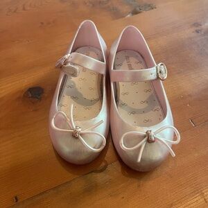 EUC Mini Melissa Rose Gold Mary Jane Flats